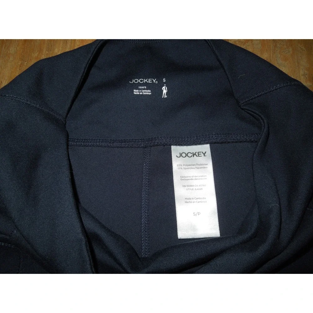 Jockey Sport Womens Navy Blue Flare Leg Yoga Pants Pockets JL4226 Size S - Picture 2 of 6